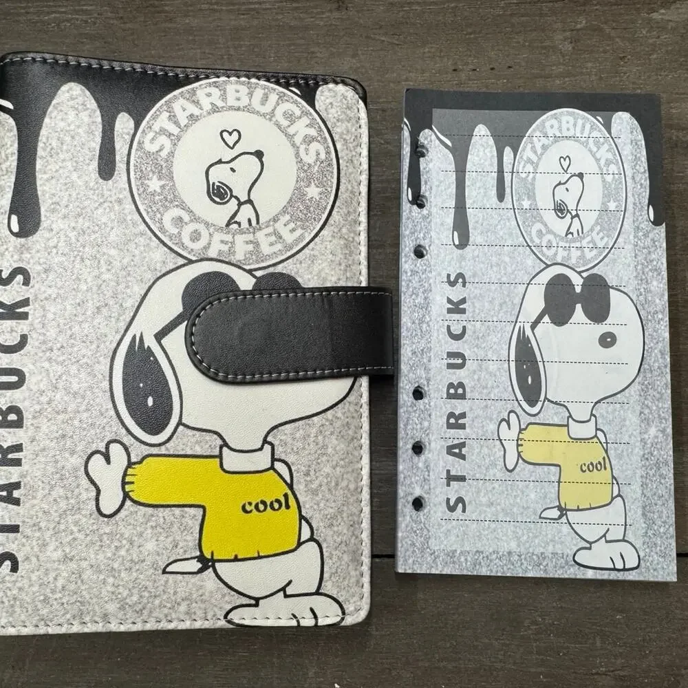 Starbucks Snoopy A6 6 Ring Binder & Paper